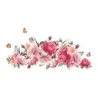 Peony Wall Decal Murals Waterproof Easy to Peel Removable PVC Flower Wall