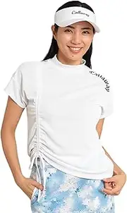 [Callaway] C24134211 Women's Short Sleeve Mock Neck Shirt (Design, Sweat Absorbent, Quick Drying), Golf Inner, 1030_White, L