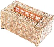 MAGICLULU Luxury Shiny Crystal Tissue Box Holder 3 Tier Metal Facial Tissue Box Napkin Organizer Car Dec