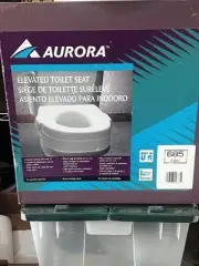 AURORA ORIGINAL BOX 5”ELEVATED TOILET SEAT EXTENDER WHITE NO TOOLS NEEDED/ NOS