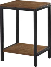 Wood End Tables Small Side Table with Storage Night Stand Metal Frames 2 Tier Be
