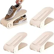 Adjustable Shoe Stacker - Adjustable Double Layer Shoe Organizer,Storage Shelf for Garage RV Display Floor Bed Under Wall Closet Entryway