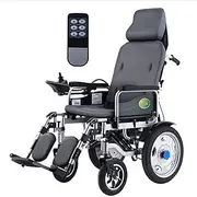 Heavy Duty Electric Wheelchair with Headrest, Foldable Powerchair with 360 ° smart joystick Remote Control, Electric Power or Manual Manipulation