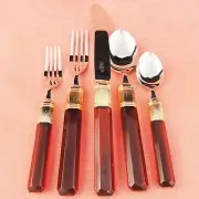 PRISMA GARNET Mikasa 5 PIECE PLACE SETTING NEW NEVER USED made Japan Larry Laslo