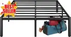 Metal Bed Frame 40cm - Steel Slat Base Mattress Support, Black (3 sizes)