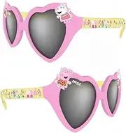 [AFB] Peppa Pig Heart Shaped Children's Character Sunglasses 100% UV Protection, Pink, 11 cm, Pink, 11 cm