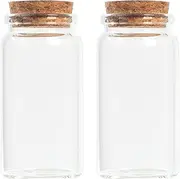 Magic Season Decorative Round Glass Bottles (2 Pcs w/Cork Stoppers / 100 ml)