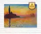 Claude Monet San Giorgio Maggiore 3D Effects Texture Gel Handmade Ready to hang