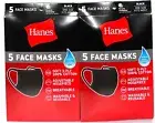 10 Pack Hanes Face Masks - Black Cotton Reusable Cover Face mask Cloth Facemask
