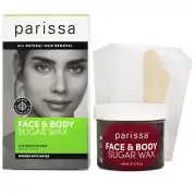Face & Body Sugar Wax for Sensitive Skin, 140Ml, 20 Epilation Strips, 3 Spatulas