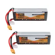 2Pcs ZOP Power 14.8V 3200mAh 75C 4S Lipo Battery XT60 Plug for RC Airplane