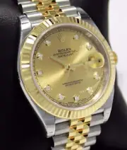 Rolex Datejust 41mm 126333 Jubilee 18K Yellow Gold/SS Factory Diamond Watch NEW