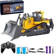 Remote Control Bulldozer RC 1/16 Full Functional Construction Vehicle, 2.4Ghz 9 Channel Dozer Front Loader Toy with Light and Sound for Kids Age 6, 7, 8, 9, 10 and Up Years Old