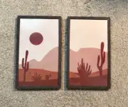 Desert scape Landscape (Set of 2) Wall Art Framed