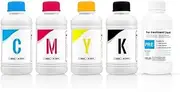 250ML*5 DTG Ink, Textile Ink One Set - Compatible with Epson DX5 DX7 XP600 5113 4720 I3200 F2100 F3070 L805 L800(BK C M Y PRE(Dark))