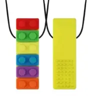 Brand New Sensory Chew Teether Necklace Chewellery Rainbow And Yellow
