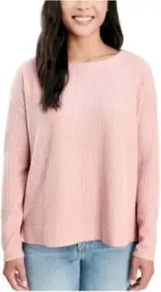 Splendid Ladies' Thermal Waffle Top Charcoal, Light Blush XS, L, XL