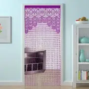 String Door Privacy Lace Curtain Macrame Boho Doorway 35×79in/90×200cm Purple