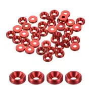 M2 Countersunk Washers,Anodized Aluminum Gaskets for Screw RC,40PCS(Dark Red)