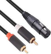 XLR to Dual RCA Y Splitter Cable Anti Shielding XLR Female to Dual RCA Male Audio Cable for Mixer Power Amplifier Mic