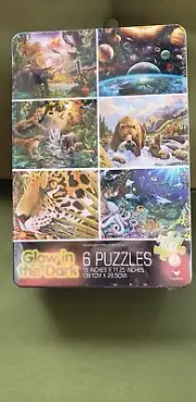 Cardinal Games 6 - 100 Pc Glow in the Dark Puzzles BRAND NEW SEALED