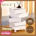 MIUZ 360 Rotating 5 Layer Bedside Table Shelf Movable Swivel Cube Storage Box