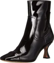 Sam Edelman Livia Black Spool Heel Squared Toe Stitched Fashion Ankle Boots