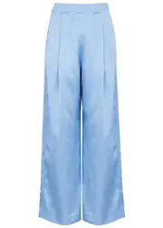 Stine Goya Ciara Wide-leg Satin Trousers - Light Blue - S (UK8-10 / S) S (UK8-10 / S)