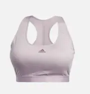 adidas Women's Powerreact Training Medium Support Bra Pink Sz LDD (HC7490) NWT