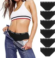 [Allxwek] Hipster Panties for Women Cotton Underwear 6 Pack