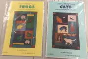Critters in a Hurry TWO Applique Quilt Patterns Cats & Frogs NEW