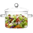 Glass Saucepan with Cover 1.5L/50oz Glass Cooking Pot with Handle Non-Stick AU