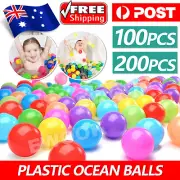 200x Ball Pit Balls Play Kids Plastic Baby Ocean Soft Toy Colourful Playpen Fun