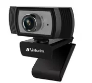 Verbatim 1080p Full HD Webcam - Black/Silver FHD 1920x1080, 2.0 Mega Pixels, Compatible with Windows XP,7 8, 10, Android V5, MacOS 10.6 or Above 66614