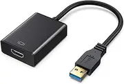 USB to HDMI Adapter, USB 3.0/2.0 to HDMI Audio Video Adapter, HD 1080P Video Graphics Cable Converter for PC, Laptop, HDTV TV, Compatible with Windows XP/10/8/7 (NO MAC & Vista)