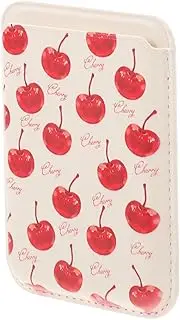 ULDIGI Magnetic Card Sleeve Wallet Case for Cherry Pattern Design Secure Credit Holder for Phone Back Stylish Practical Card Pocket Strong Adhesion