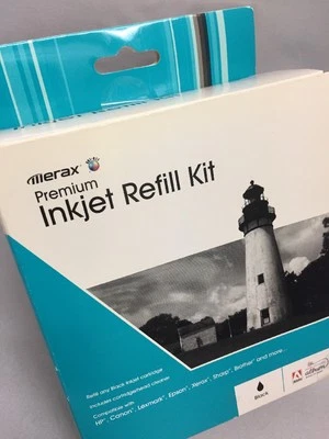 Merax Premium Inkjet Refill Kit Black Ink HP Canon Lexmark Epson Xerox Sharp NIP