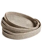 Napa Home & Garden Set of 3 Burma Rattan Oval Serving Trays