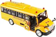 Totority Learning Bus Model for Pull Back School Bus with Musical Lighting for Play and Home Decoration Encourages Color Perception and Creativity