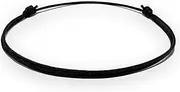 [Luck Strings] Black String Anklet for Women Men Teen - Adjustable Waterproof Cord Surfer Beach Jewelry, Unisex Summer Nautical Accessories, Minimalist Handmade Gift, 8 to 16 inches, Polyester, no gemstone