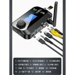 藍牙5.1接收發射器音響箱功放電視SPDIF同軸光纖轉換無線藍牙耳機