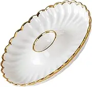 ULTECHNOVO Cute Dumpling Plate Set Lid Round Sushi Plate Ceramic Dip Bowl Perfect for Home