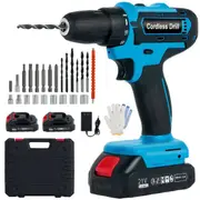 Advwin Cordless Electric Drill, 21V Power Drills Set Tool Drills Set with 2 Lithium-Ion Batteries, 18 Torque Settings, Variable Speed 0-1500 RPM