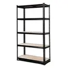 NNEDSZ 1.8M 5-Shelves Steel Shelving Racking Garage Storage Rack Black