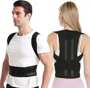 Back Brace for man and woman,Breathable Back Straightener,One-piece design,Adjustable Posture Trainer (XXL)