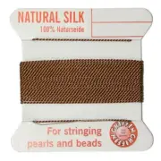 Griffin Silk Beading Cord-2 Meters-Size 6-Brown- 2 pks