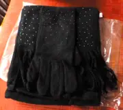 NIP Roamans black sparkly soft fringed scarf and glove set giftable NEW