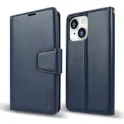 ZUSLAB iPhone 13 Case, Hanman Leather Credit Card Wallet Flip Case for Apple (2021) - Navy