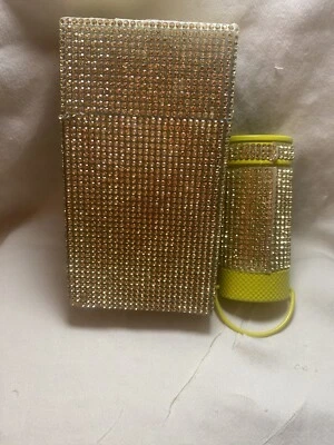 Gold Crystal Cigarette pack holder. Cigarette Case,cigarette Box With Lighter