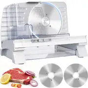 YOPOWER Meat Slicer 6.7" Precision Electric Multi-Function Food Slicers Machine(200w) with Two Removable Stainless Steel Blades, Easy-Wash Fruit Cheese Meat Cutter with Adjustable Thickness